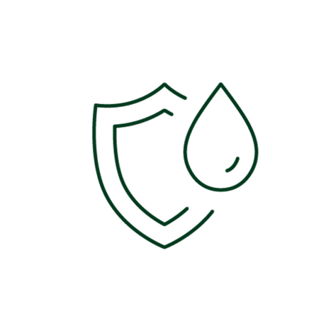 green shield with drop