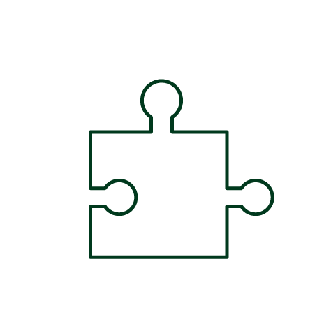 green outline of puzzle piece
