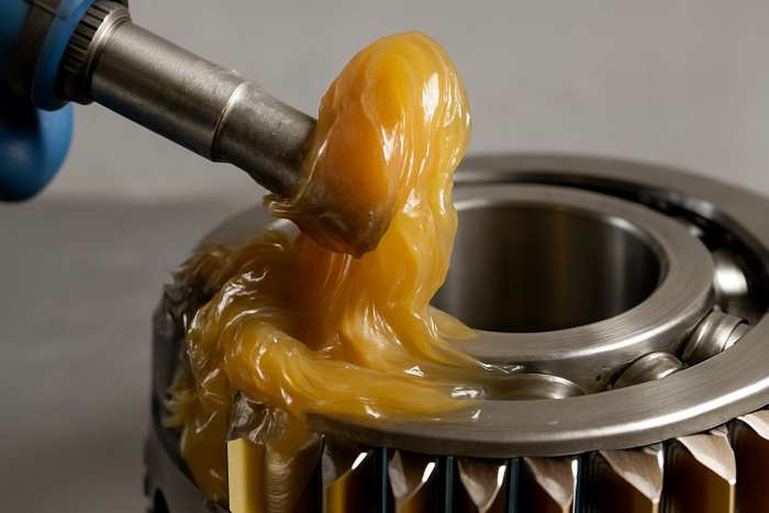 tooth gear cogwheel with industrial grease