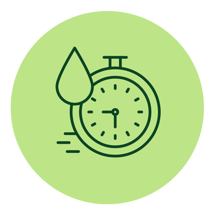 droplet next to a timer