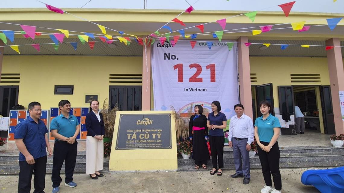 	121st school project team with teachers and local authority at the school hand-over ceremony in Lao Cai on April 25th, 2025.
