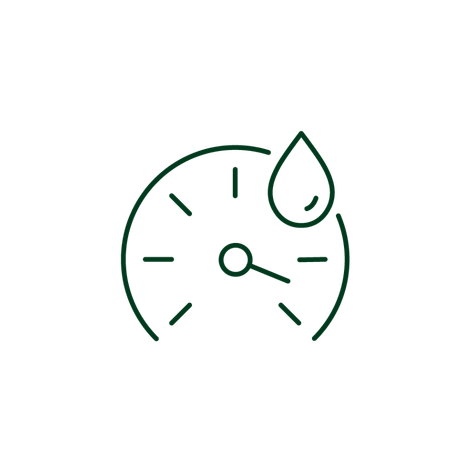 green outline of a gas gauge