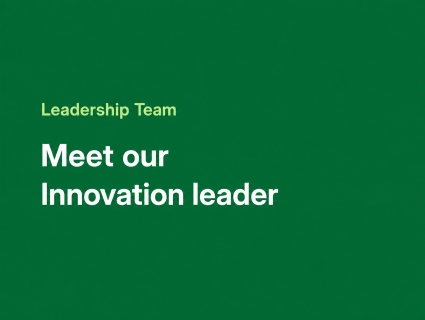 Text: Leadership team; Meet our Innovation leader