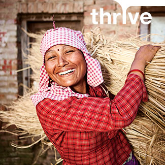 Woman with hay