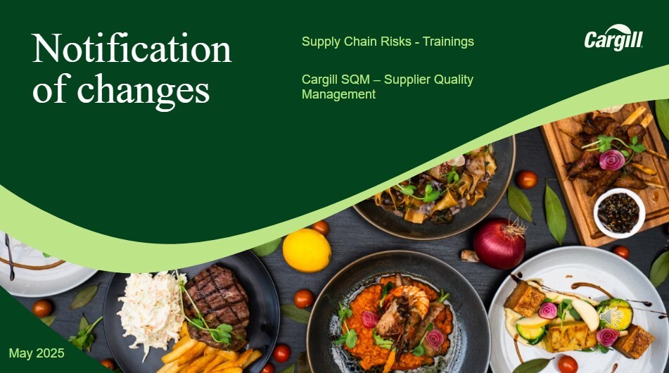Communicating Supply Chain Risks for Cargill Suppliers